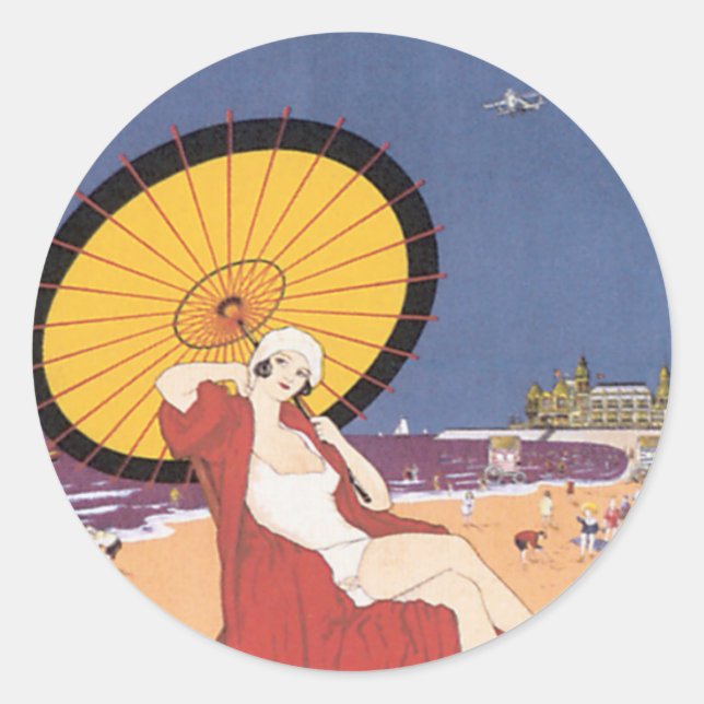 Pegatina Redonda Ostende - Belgique (Anverso)