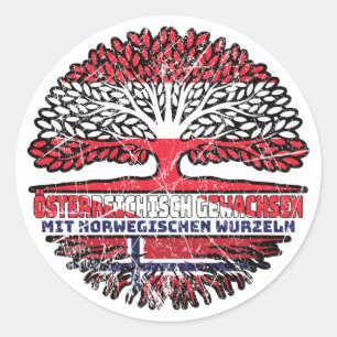 Pegatina Redonda Österreichisch Österreich Baum