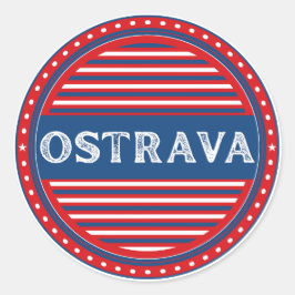Pegatina Redonda Ostrava City Pride Emblem – Czech Identity