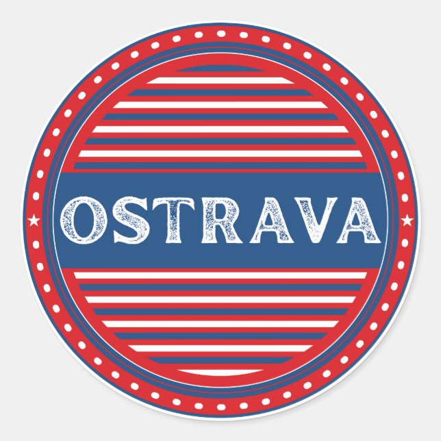 Pegatina Redonda Ostrava City Pride Emblem – Czech Identity (Anverso)