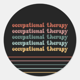 Pegatina Redonda OT Estudiante de terapia ocupacional retro a escue