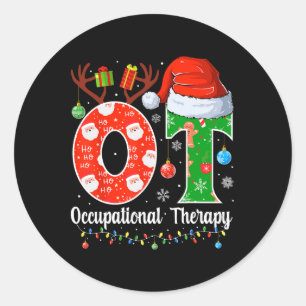 Pegatina Redonda Ot Navidades Ocupacional Terapia Navidad