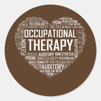 Pegatina Redonda OT Occupational Therapy Heart Occupational
