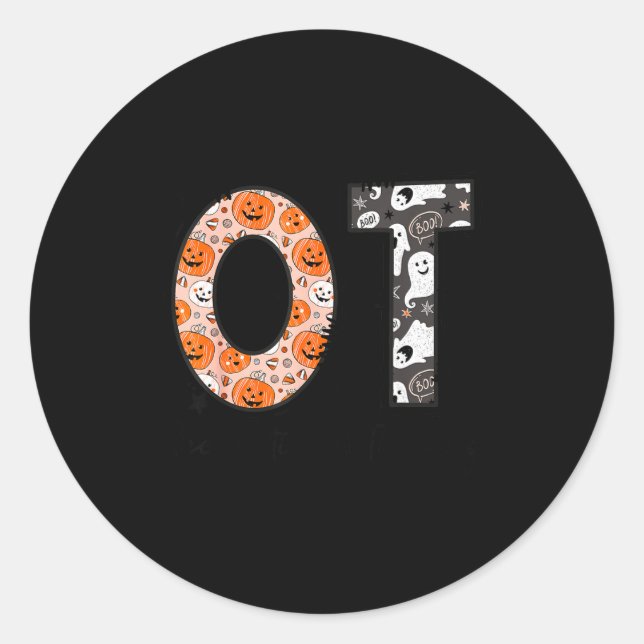 Pegatina Redonda Ot Occupational Therapy Therast Halloween Ota Soky (Anverso)