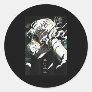 Pegatina Redonda Otaku japonés estético de Anime Chica Waifu