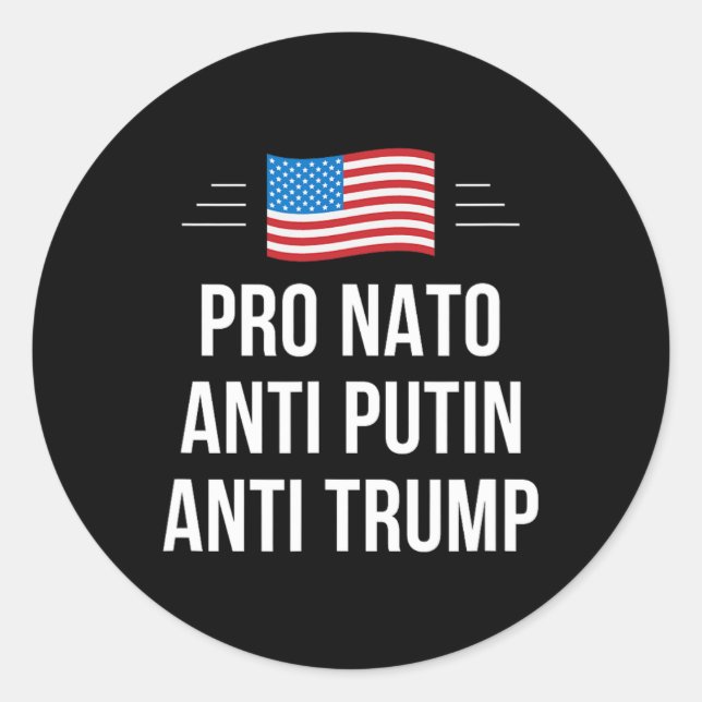 Pegatina Redonda Otan - Anti Putin - Anti Trump - (Anverso)