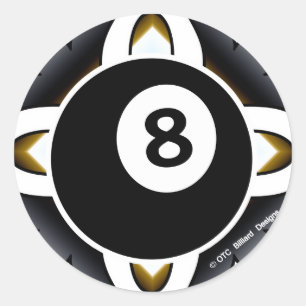 Pegatina Redonda OTC Billiards 8 Ball Deco