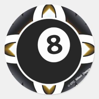 Pegatina Redonda OTC Billiards 8 Ball Deco
