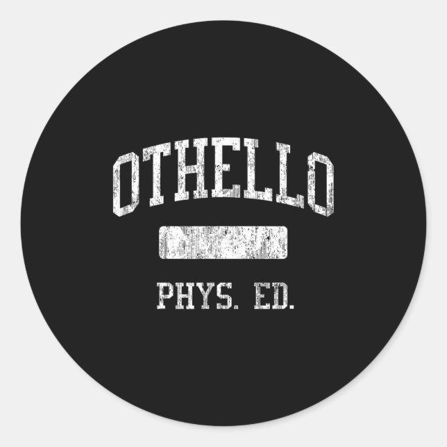 Pegatina Redonda Othello High School Hs Othello Wa Phys Ed  (Anverso)