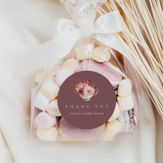Pegatina Redonda Otoño Sale Cae Bridal Shower Tea Favor (Subido por el creador)
