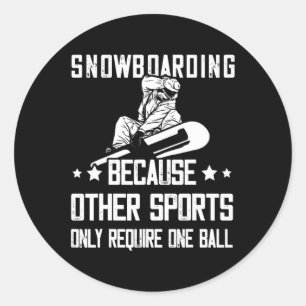 Pegatina Redonda Otros deportes Una pelota Snowboard Winter Sport S