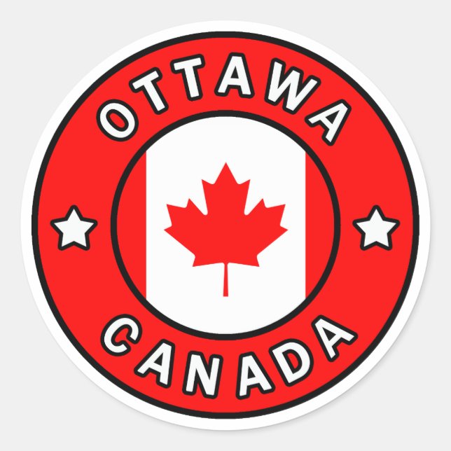 Pegatina Redonda Ottawa Canada (Anverso)