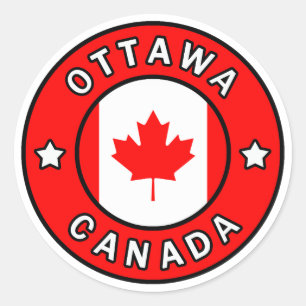 Pegatina Redonda Ottawa Canadá
