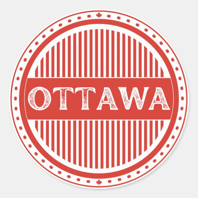 Pegatina Redonda Ottawa City Pride Emblem – Canadian Identity (Anverso)