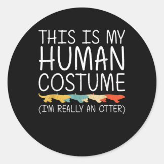 Pegatina Redonda Otter Halloween Human Costume Weasel Animal Fácil