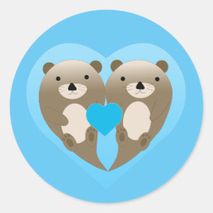 Pegatina Redonda Otter Love