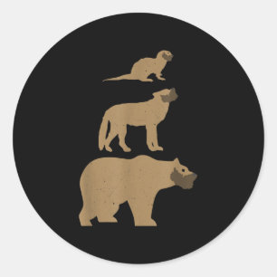 Pegatina Redonda Otter Wolf Bear jerga gay  Gracioso regalo