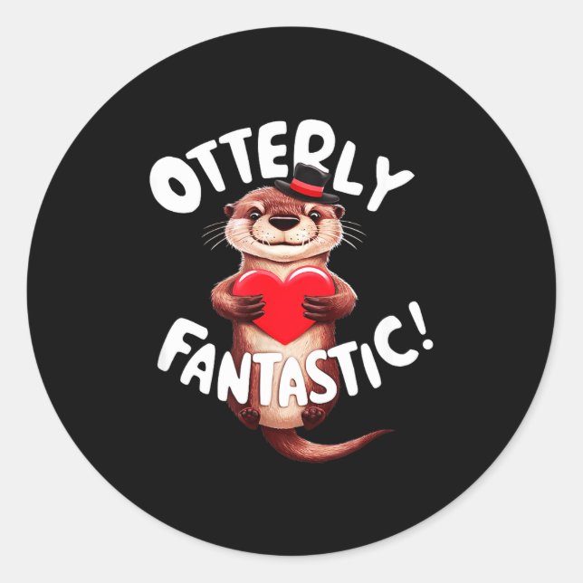 Pegatina Redonda Otterly Fantastic Funny Sitive Quote Sea Lover Pun (Anverso)