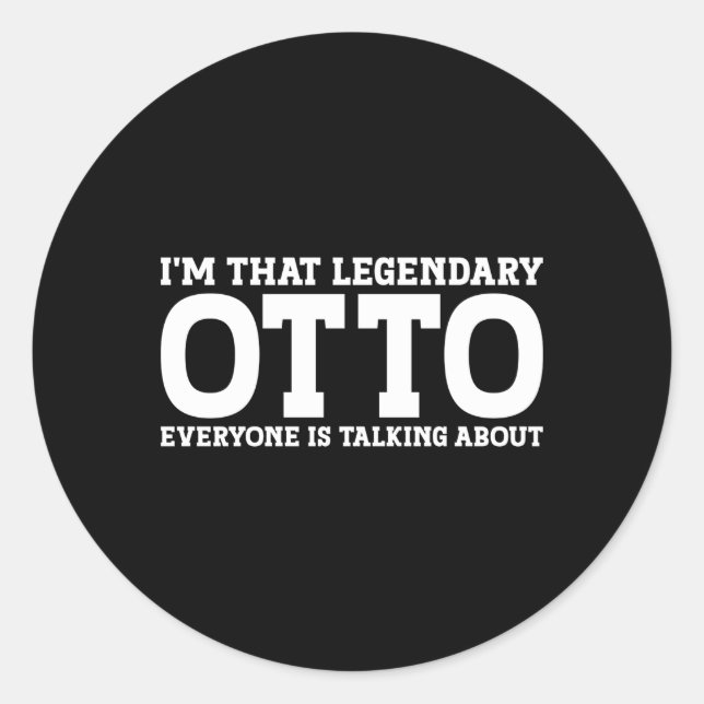Pegatina Redonda Otto Surname Team apellido Otto (Anverso)