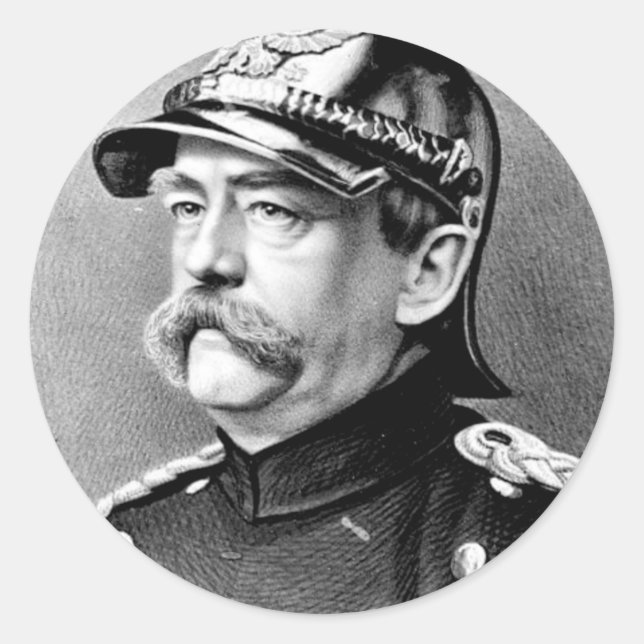 Pegatina Redonda Otto Von Bismarck (Anverso)