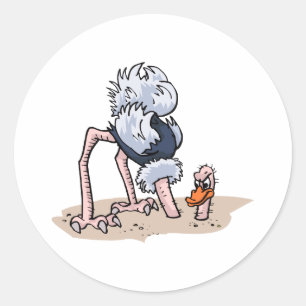 Pegatina Redonda Otto von Ostrich