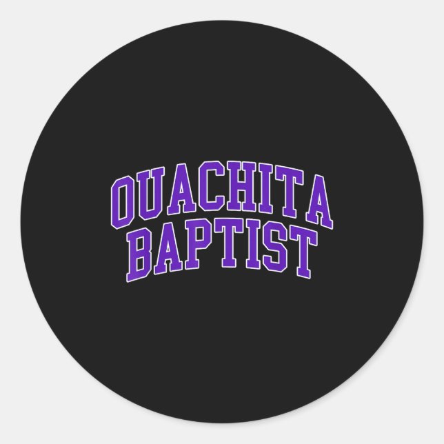 Pegatina Redonda Ouachita Baptist University Athletics Vintage Arch (Anverso)