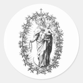 Pegatina Redonda Our Lady Of The Rosary Stickers