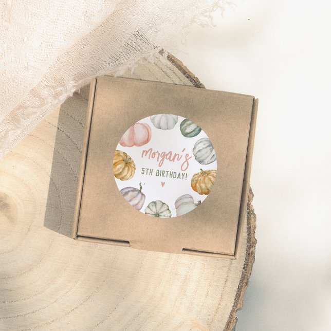 Pegatina Redonda Our Little Pumpkin Birthday Party (Subido por el creador)