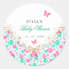 Pegatina Redonda Our Lovely One Baby Shower