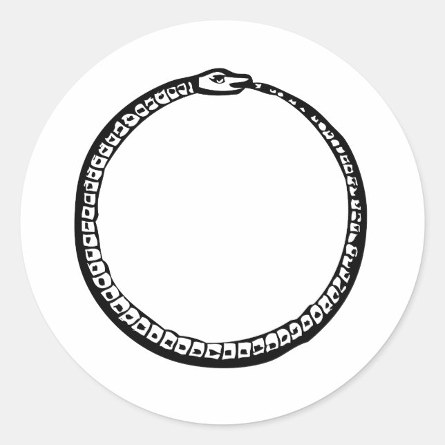 Pegatina Redonda Ouroboros (Anverso)
