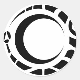 Pegatina Redonda ouroboros y luna