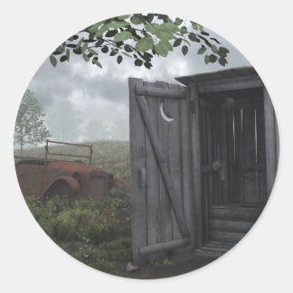 Pegatina Redonda Outhouse