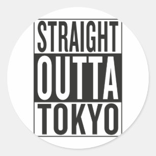 Pegatina Redonda outta recto Tokio