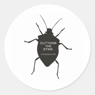 Pegatina Redonda Outthink el hedor (el insecto)