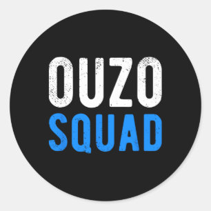 Pegatina Redonda Ouzo Squad Funny Ouzo Pascua Griega Cinco De Mayo 