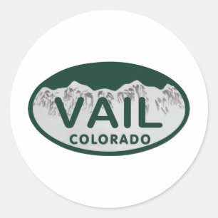Pegatina Redonda Óvalo de la licencia de Vail