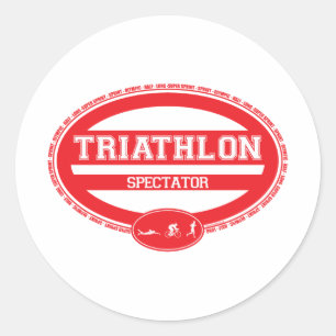 Pegatina Redonda Óvalo del Triathlon