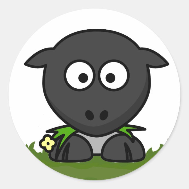 Pegatina Redonda Oveja redonda (Anverso)