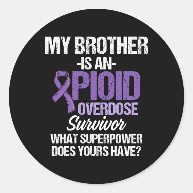 Pegatina Redonda Overdose Awareness Warrior Survivor 49 (Anverso)