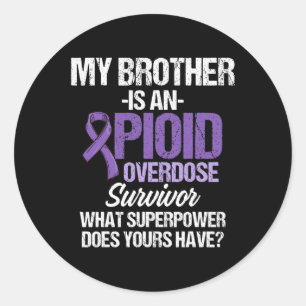 Pegatina Redonda Overdose Awareness Warrior Survivor 49