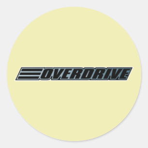 Pegatina Redonda Overdrive - Race Car Automobile Slogan