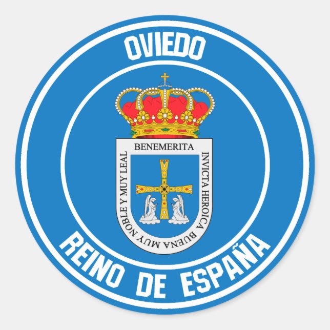Pegatina Redonda Oviedo Round Emblem (Anverso)