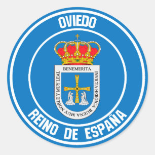 Pegatina Redonda Oviedo Round Emblem