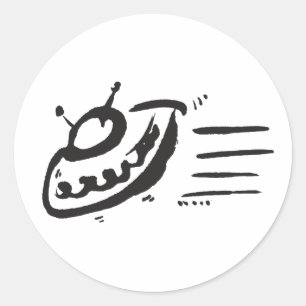 Pegatina Redonda OVNI - Saucer volador - nave espacial