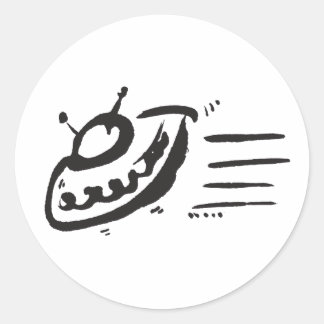 Pegatina Redonda OVNI - Saucer volador - nave espacial