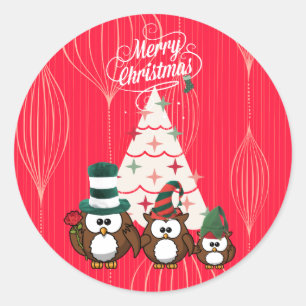 Pegatina Redonda Owal Family Merry Christmas
