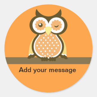 Pegatina Redonda Owl Gracias Pegatinas
