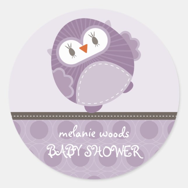 Pegatina Redonda OWL LOVE :: búho bailador 1 (Anverso)