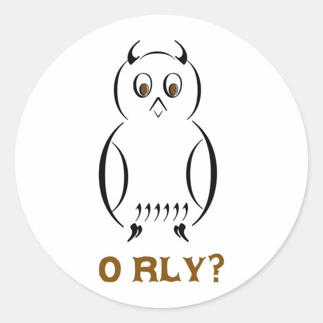 Pegatina Redonda Owl O'Rly (Anverso)
