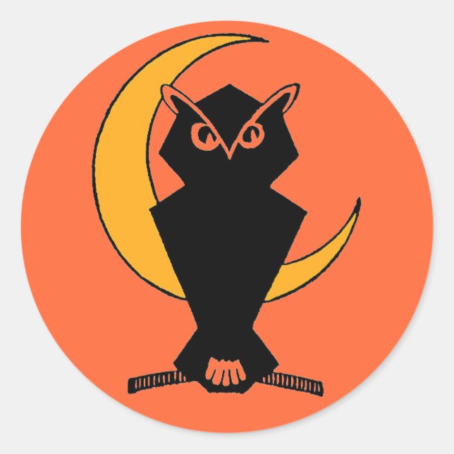 Pegatina Redonda Owl-oween (Anverso)
